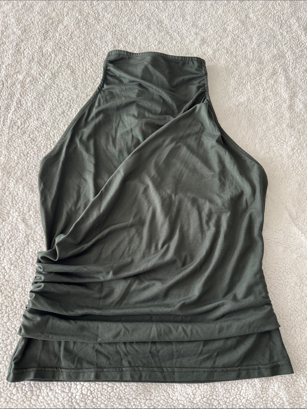 Olive Green Halter Tie-Neck Tank